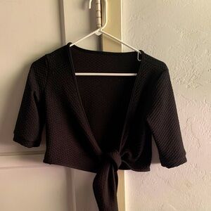 Black ballet wrap top